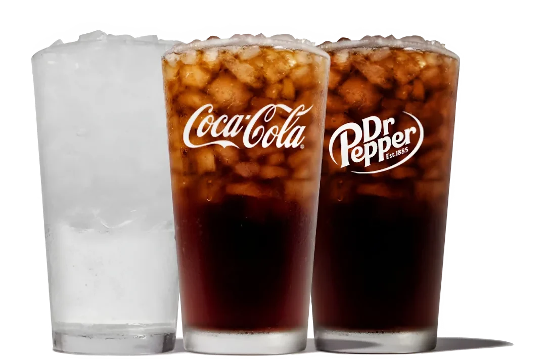 Zaxbys Menu With Prices 2026 65 Zaxby’s refreshing fountain drinks including Coca-Cola, Dr Pepper, and ice water served in tall chilled cups