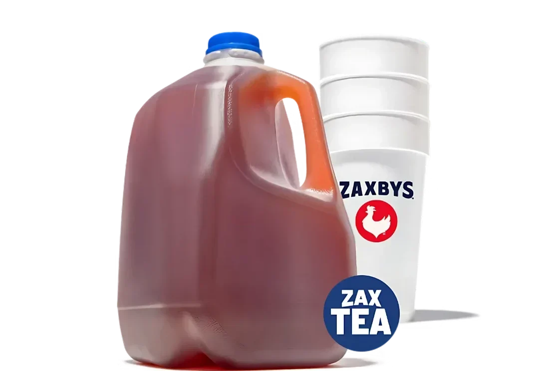 Zaxbys Menu With Prices 2026 73 Zaxby’s Gallon of Tea with Zaxby’s branded cups, a refreshing family-sized beverage option perfect for sharing and meals