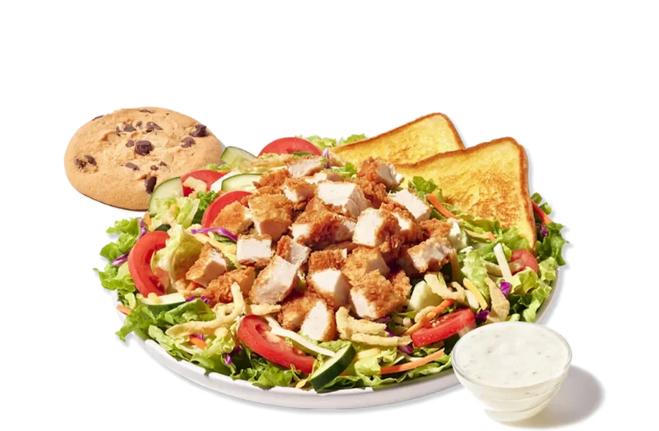 Zaxbys Menu With Prices 2026 98 Zaxby’s House Zalad Boxed Lunch with crispy chicken, fresh vegetables, Texas Toast, cookie, and ranch dressing