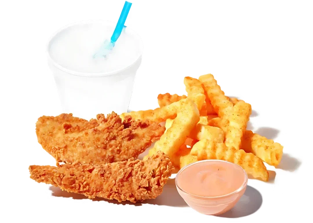 Zaxbys Menu With Prices 2026 47 Zaxby’s Kiddie Chicken Fingerz meal with crispy chicken strips, crinkle fries, signature Zax sauce, and a refreshing drink