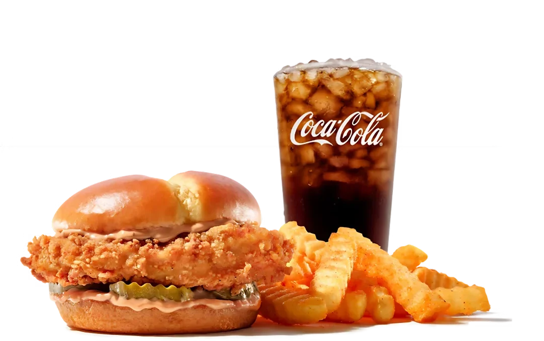 Zaxbys Menu With Prices 2026 23 Zaxby’s Signature Chicken Sandwich Meal with crispy fried chicken fillet, crinkle fries, and an ice-cold Coca-Cola drink