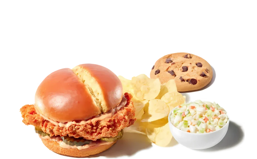 Zaxbys Menu With Prices 2026 91 Zaxby’s Signature Sandwich Boxed Lunch with fried chicken sandwich, chips, coleslaw, and a chocolate chip cookie