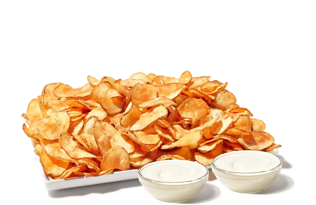Zaxbys Menu With Prices 2026 85 Zaxby’s Tater Chips Platter with crispy, golden potato chips served with ranch dipping sauce, perfect for sharing
