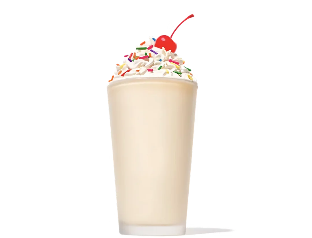 Zaxbys Menu With Prices 2026 52 Zaxby’s Vanilla Milkshake topped with whipped cream, rainbow sprinkles, and a cherry.